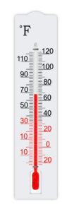thermometer reasding 68 degrees Farenheight